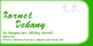 kornel dekany business card